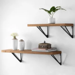 Shelves-Kirkland's Home Classic Brown Wood Wall Shelves, Set Of 2
