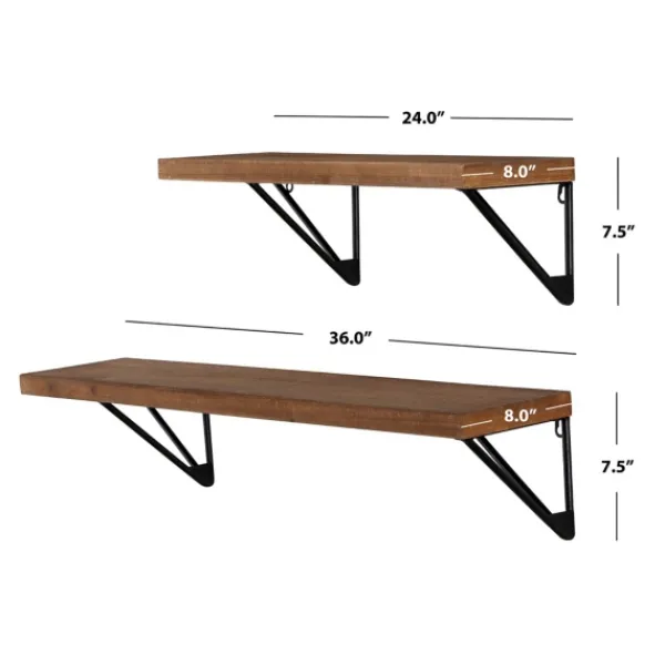 Shelves-Kirkland's Home Classic Brown Wood Wall Shelves, Set Of 2