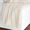 Blankets & Throws-Kirkland's Home Classic Cable Knit Stitch Throw Blanket Ivory