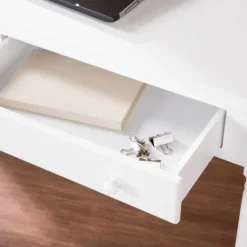 Office Furniture-Kirkland's Home Classic 2-Drawer Wood Desk White