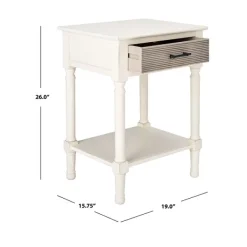 Accent & End Tables-Kirkland's Home Classic Ribbed Drawer Accent Table White