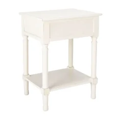 Accent & End Tables-Kirkland's Home Classic Ribbed Drawer Accent Table White