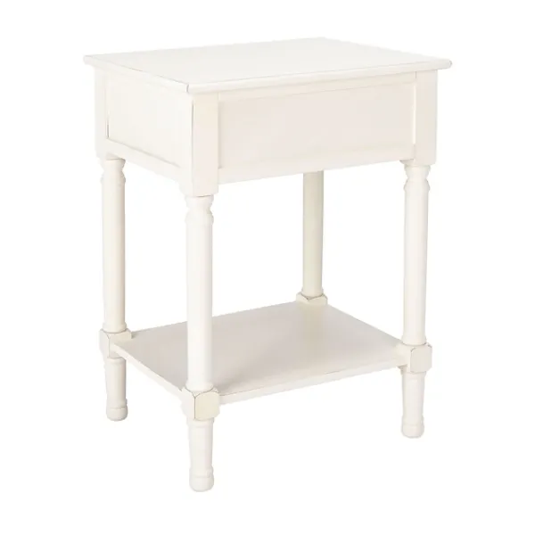 Accent & End Tables-Kirkland's Home Classic Ribbed Drawer Accent Table White