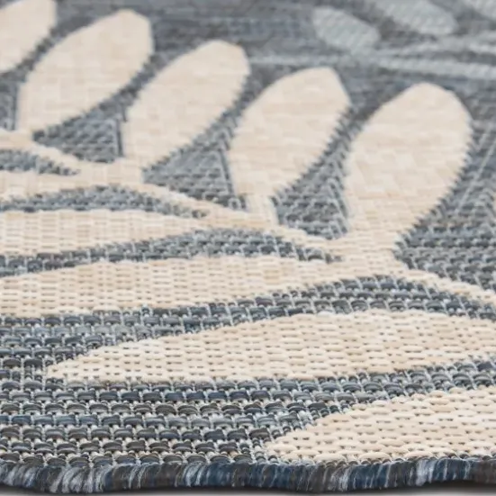 Outdoor Rugs-Kirkland's Home Classicism Sun Shower Outdoor Area Rug, 5X8 Blue/Ivory