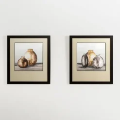 Framed Art-Kirkland's Home Clay Pot Still Life I Framed Art Print Ivory/Brown