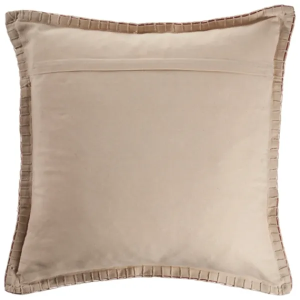 Pillows-Kirkland's Home Clay Stitched Flange Velvet Throw Pillow Red