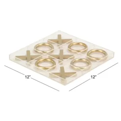 Decorative Accents-Kirkland's Home Clear And Gold Tic Tac Toe Board
