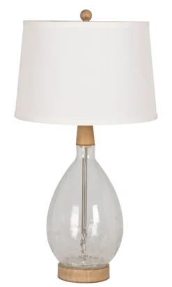 Table Lamps-Kirkland's Home Clear Crackled Glass Table Lamps, Set Of 2 White