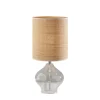 Table Lamps-Kirkland's Home Clear Glass And Rat Shade Table Lamp, 23 In. Tan