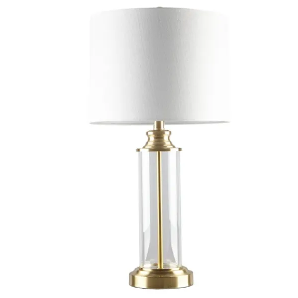 Table Lamps-Kirkland's Home Clear Glass Base Gold Table Lamps, Set Of 2 White