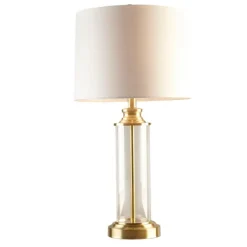 Table Lamps-Kirkland's Home Clear Glass Base Gold Table Lamps, Set Of 2 White