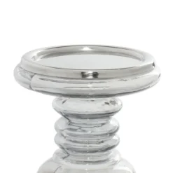 Candle Holders-Kirkland's Home Clear Glass Column Candle Holders, Set Of 2 Gray