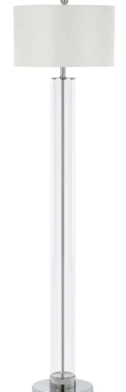 Floor Lamps-Kirkland's Home Clear Glass Demi Floor Lamp Ivory