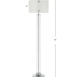 Floor Lamps-Kirkland's Home Clear Glass Demi Floor Lamp Ivory