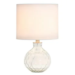 Table Lamps-Kirkland's Home Clear Glass Honeycomb Table Lamp White