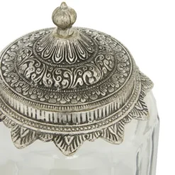 Decorative Bowls & Jars-Kirkland's Home Clear Glass Jars With Decorative Lids, Set Of 3 Clear/Silver