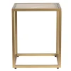 Accent & End Tables-Kirkland's Home Clear Glass Top Metal Base Accent Table Gold