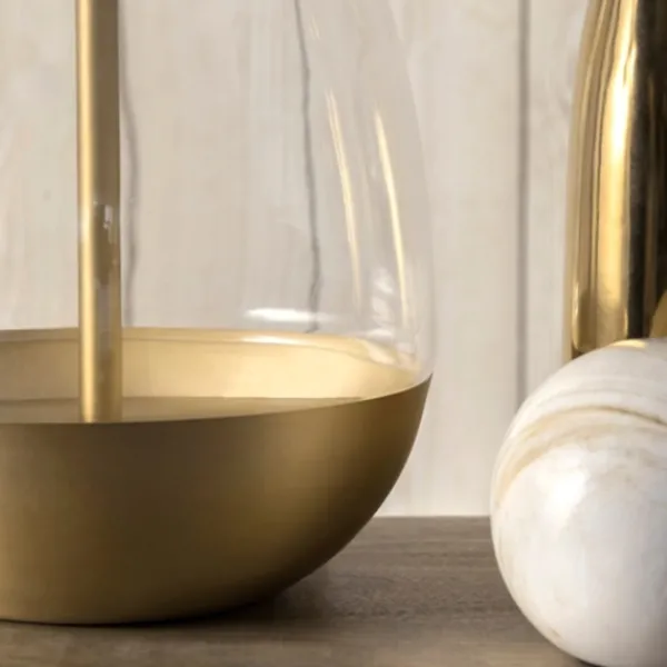 Table Lamps-Kirkland's Home Clear Gold Dipped Glass Table Lamp White