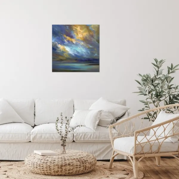 Wall Plaques-Kirkland's Home Coastal Clouds Print On Acrylic Glass Blue