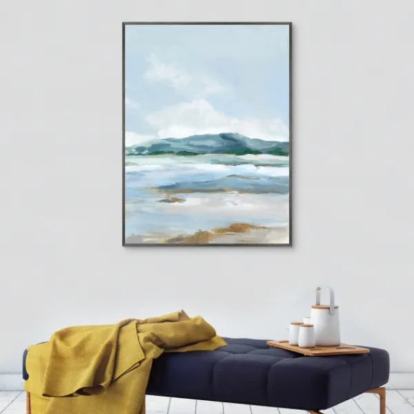 Canvas Art-Kirkland's Home Coastal Mountains I Framed Canvas Art Print Blue