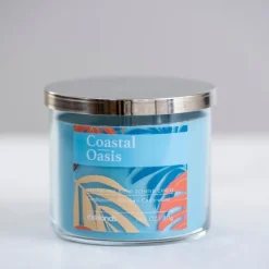Candles-Kirkland's Home Coastal Oasis Triple Wick Jar Candle Blue