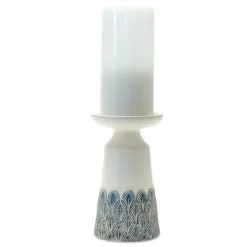 Candle Holders-Kirkland's Home Coastal Scalloped Candle Holders, Set Of 2 White/Blue