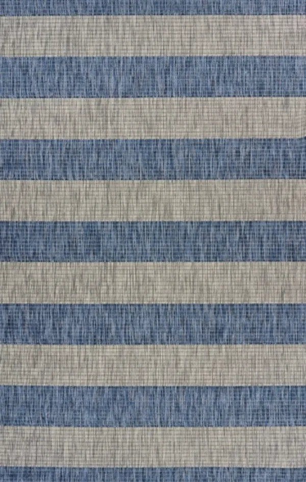 Outdoor Rugs-Kirkland's Home Coastal Stripes Outdoor Area Rug, 7X9 Blue/Gray