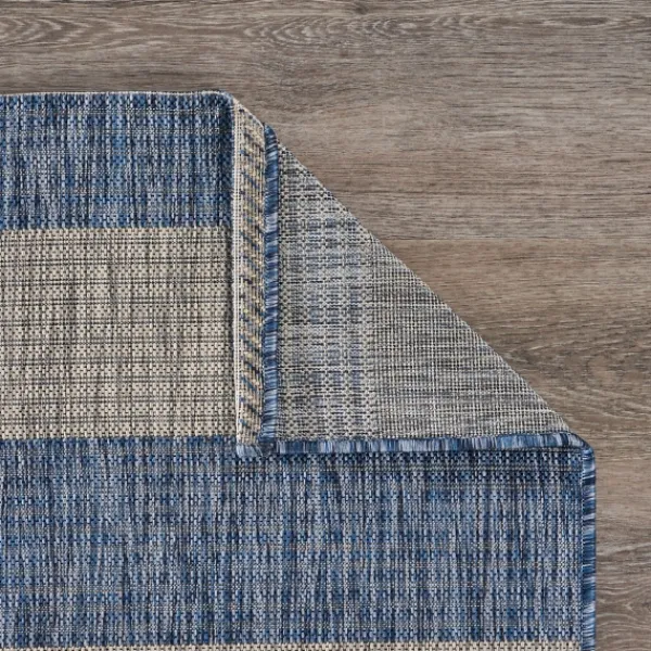 Outdoor Rugs-Kirkland's Home Coastal Stripes Outdoor Area Rug, 7X9 Blue/Gray