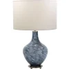 Table Lamps-Kirkland's Home Cobalt Blue Swirl Carved Glass Table Lamp White