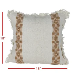 Pillows-Kirkland's Home Coffee Brown Textured Stripe Throw Pillow White/Brown