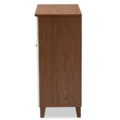 Entryway Furniture-Kirkland's Home Collier Two-Tone Drawer Shoe Storage Cabinet White/Brown