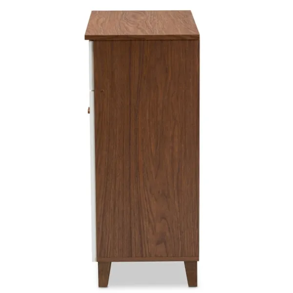 Entryway Furniture-Kirkland's Home Collier Two-Tone Drawer Shoe Storage Cabinet White/Brown