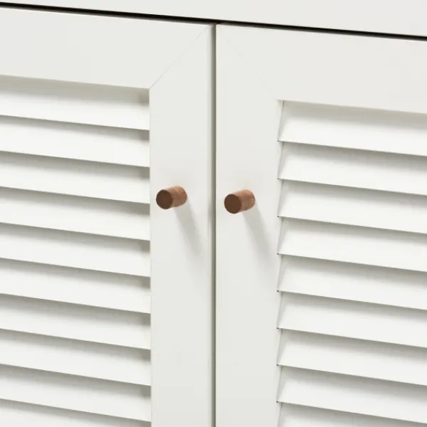 Entryway Furniture-Kirkland's Home Collier Two-Tone Drawer Shoe Storage Cabinet White/Brown