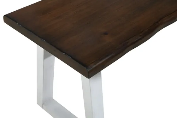 Benches & Ottomans-Kirkland's Home Collins And White Two-Tone Wood Bench Brown