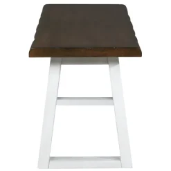Benches & Ottomans-Kirkland's Home Collins And White Two-Tone Wood Bench Brown
