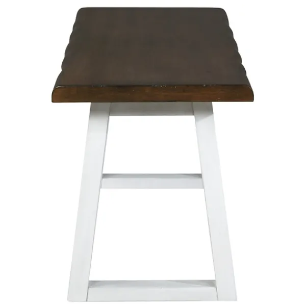 Benches & Ottomans-Kirkland's Home Collins And White Two-Tone Wood Bench Brown