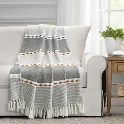 Blankets & Throws-Kirkland's Home Color Herringbone Stripe Throw Multi