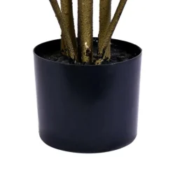 Trees & Topiaries-Kirkland's Home Colorful Croton Tree In Black Planter, 7 Ft.