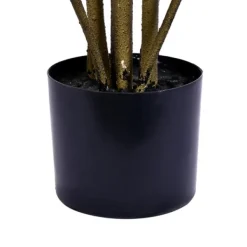 Trees & Topiaries-Kirkland's Home Colorful Croton Tree In Black Planter, 5 Ft.