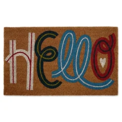 Doormats-Kirkland's Home Colorful Hello Coir Doormat Tan/Multi