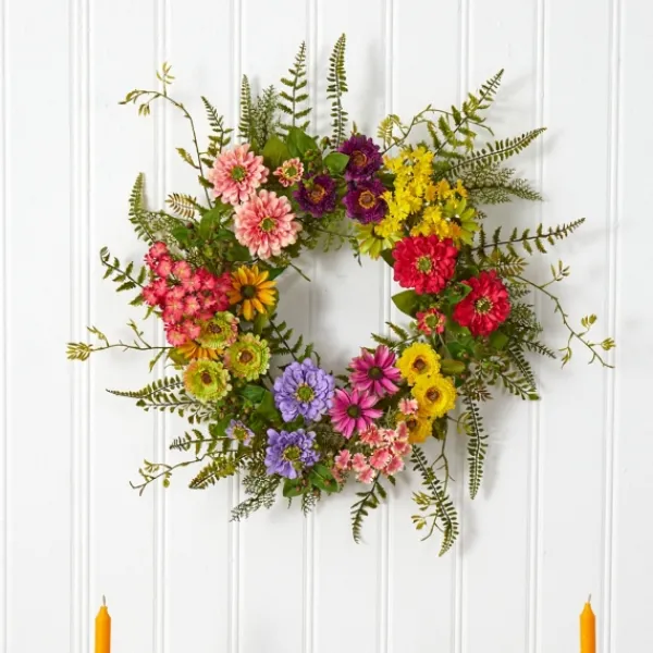 Wreaths-Kirkland's Home Colorful Mixed Floral Wreath Multi