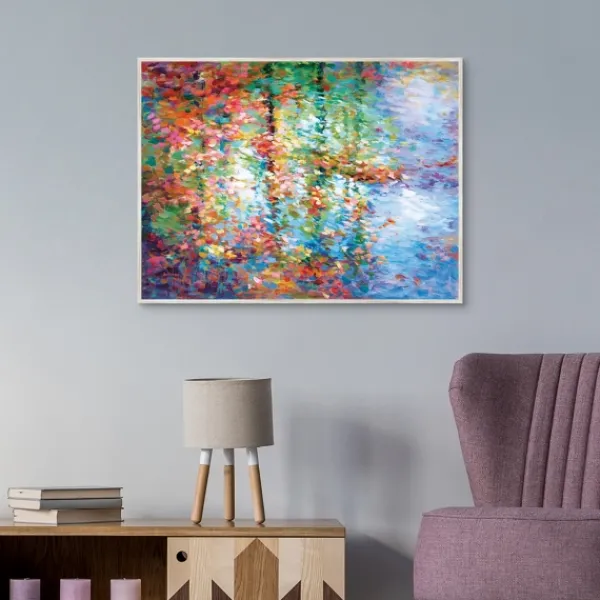 Canvas Art-Kirkland's Home Colorful Reflections I Framed Canvas Art Print Blue/Orange/Multi