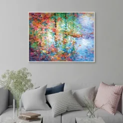 Canvas Art-Kirkland's Home Colorful Reflections I Framed Canvas Art Print Blue/Orange/Multi