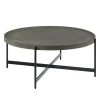 Coffee Tables-Kirkland's Home Concrete Round Tray Top Coffee Table Gray/Black