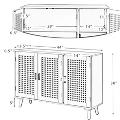 Cabinets & Sideboards-Kirkland's Home Contemporary Lattice Doors Sideboard White