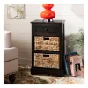 Accent & End Tables-Kirkland's Home Cora Accent Table With Woven Storage Baskets Brown