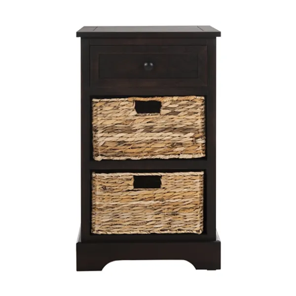 Accent & End Tables-Kirkland's Home Cora Accent Table With Woven Storage Baskets Brown