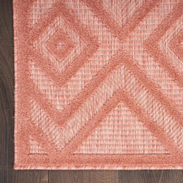 Outdoor Rugs-Kirkland's Home Coral Diamond Indoor/Outdoor Area Rug, 5X7 Orange