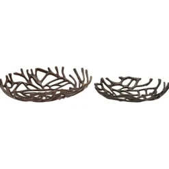 Decorative Trays-Kirkland's Home Coral Reef Oval Trays, Set Of 2 Black