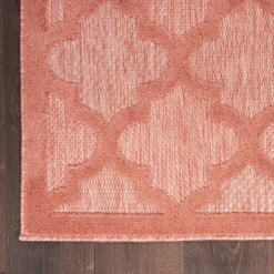 Outdoor Rugs-Kirkland's Home Coral Trellis Indoor/Outdoor Area Rug, 6X9 Pink